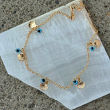SEASHELL EVIL EYE anklet