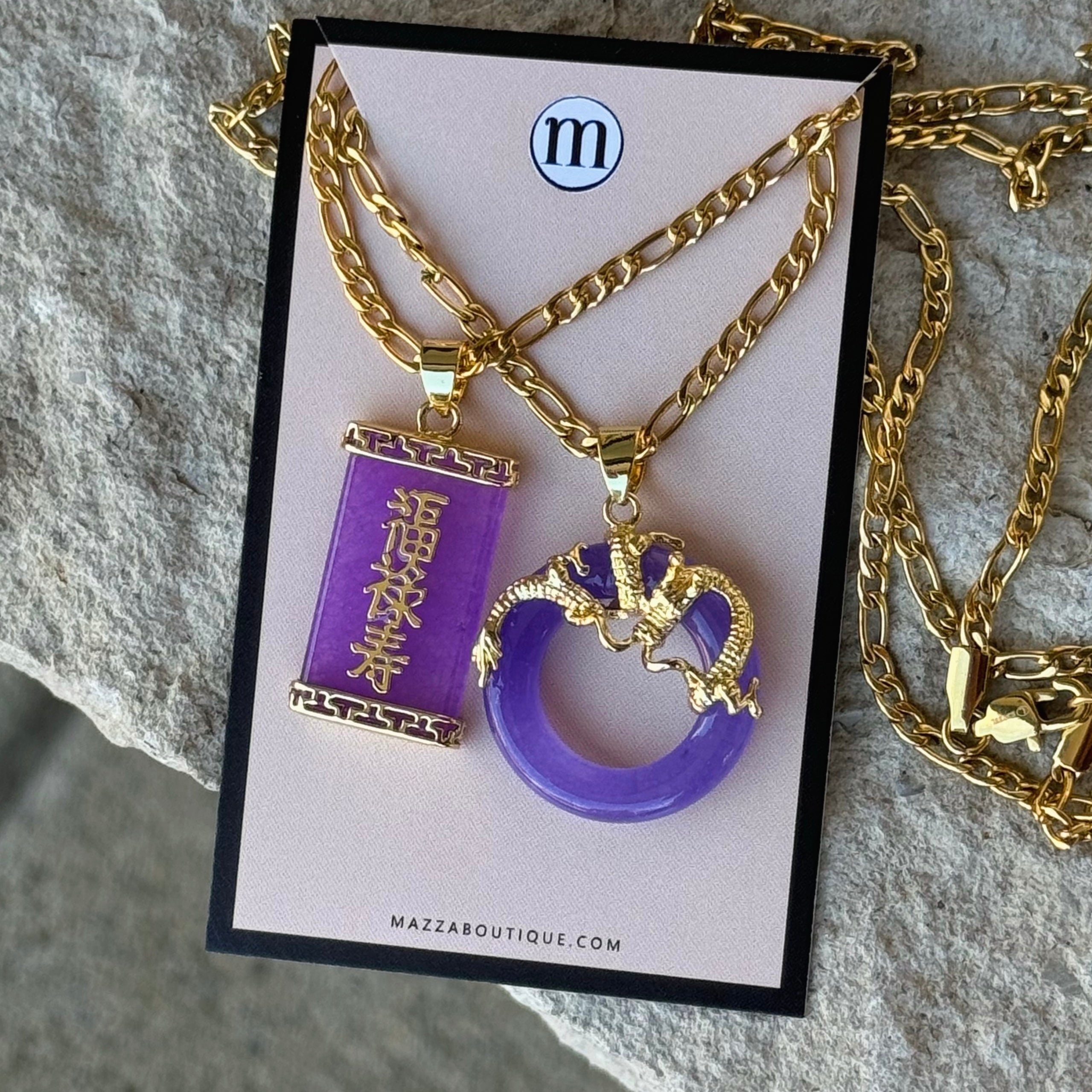 BLESSING & DRAGON PURPLE JADE set