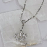 SILVER CRYSTAL ALLAH ALMIGHTY necklace