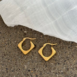 GOLD SQUARE MINI HOOP earrings