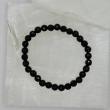 5MM DIAMOND CUT BLACK TOURMALINE BEADED bracelet