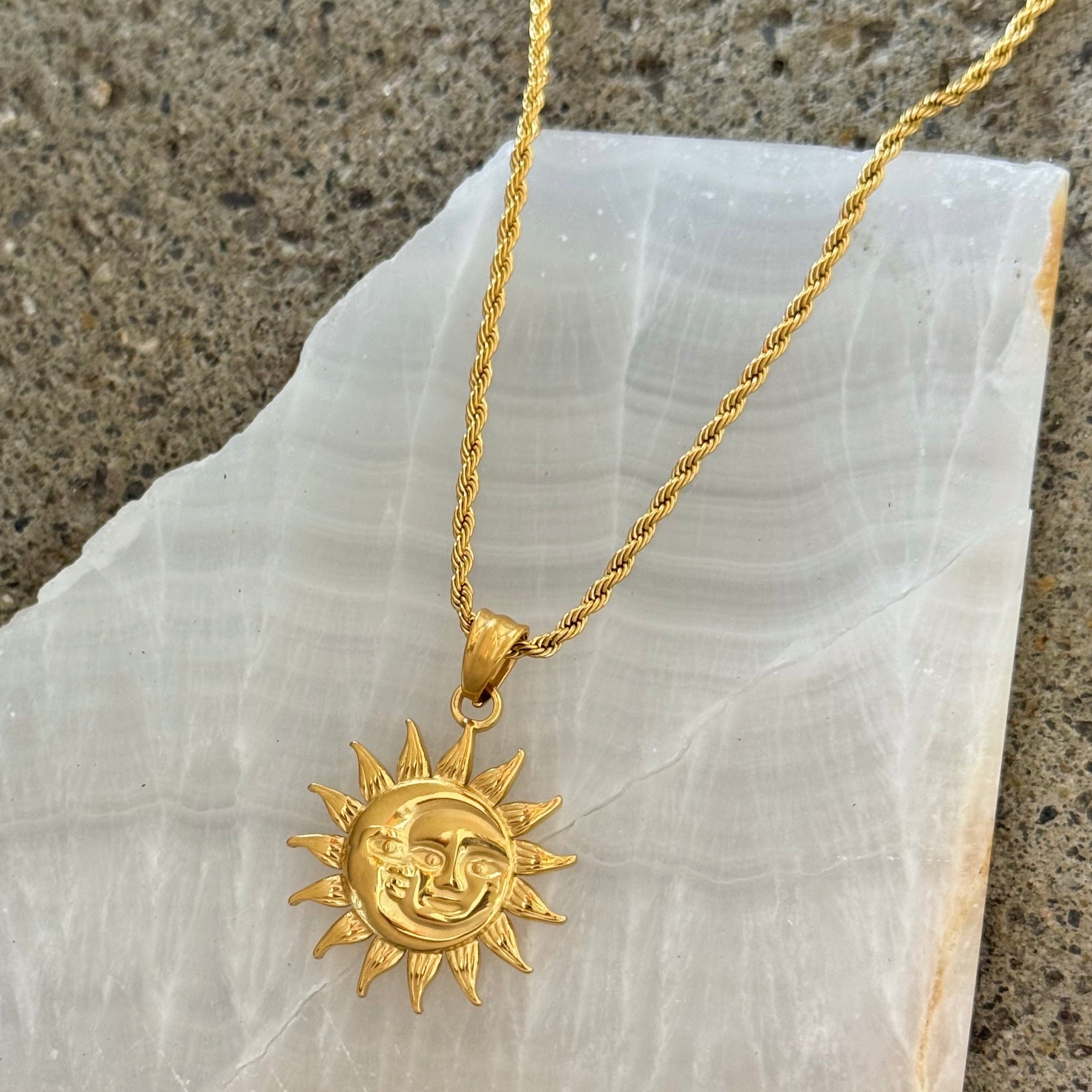 GOLD SUN & MOON necklace