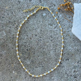 DIAMOND CUT WHITE QUARTZ BEADED necklace