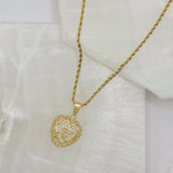 LOVE HEART WHITE JADE necklace