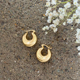 GOLD SWIRL CHUNKY MINI HOOP earrings