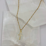 SIMPLE CRYSTAL ANKH SUPER MINI necklace