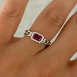 SILVER PINK SAPPHIRE ring