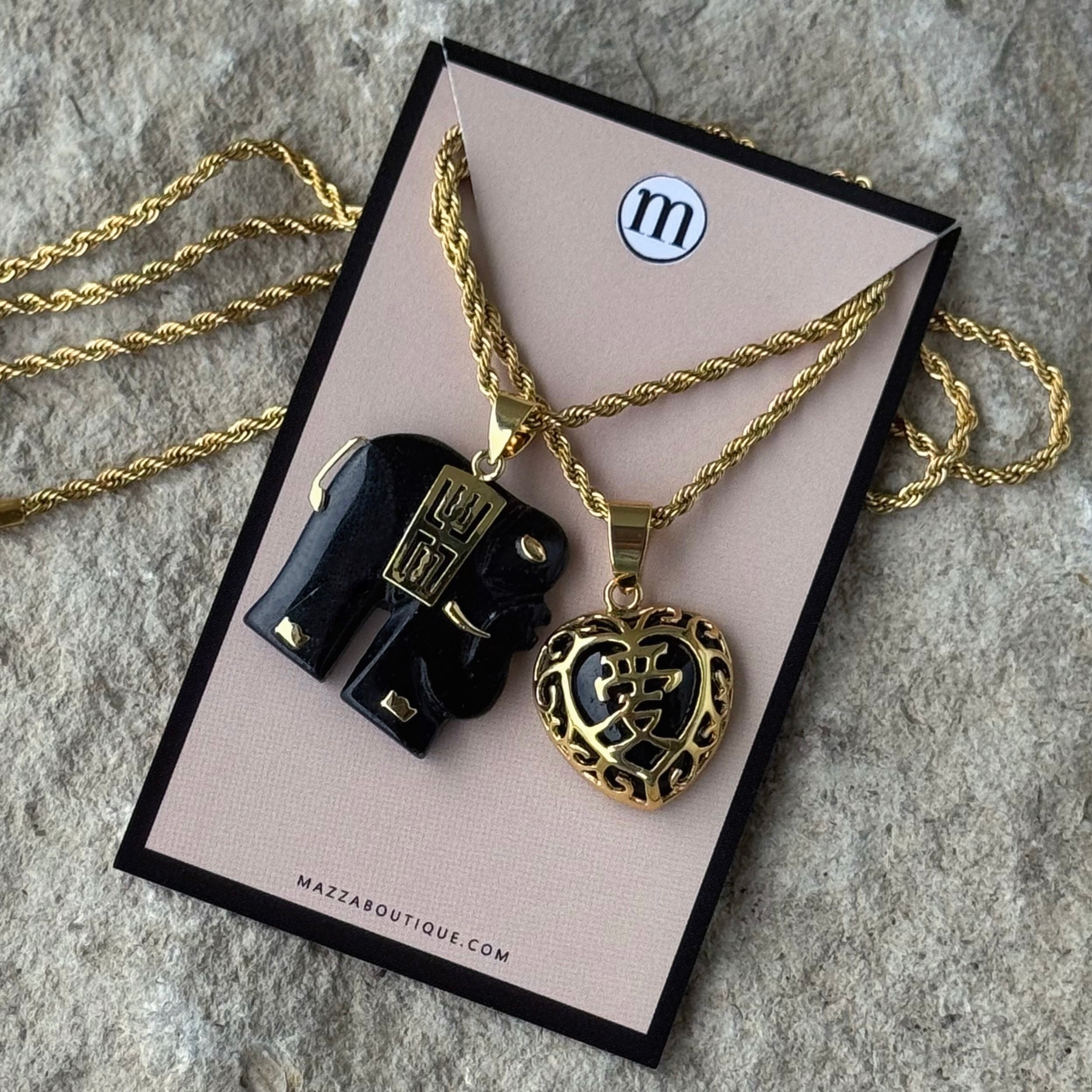 ELEPHANT HEART LOVE BLACK JADE set
