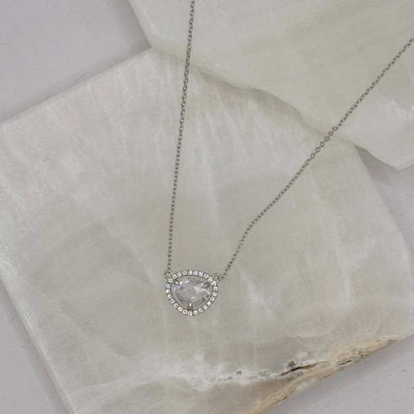 SILVER CLEAR CRYSTAL MINI necklace