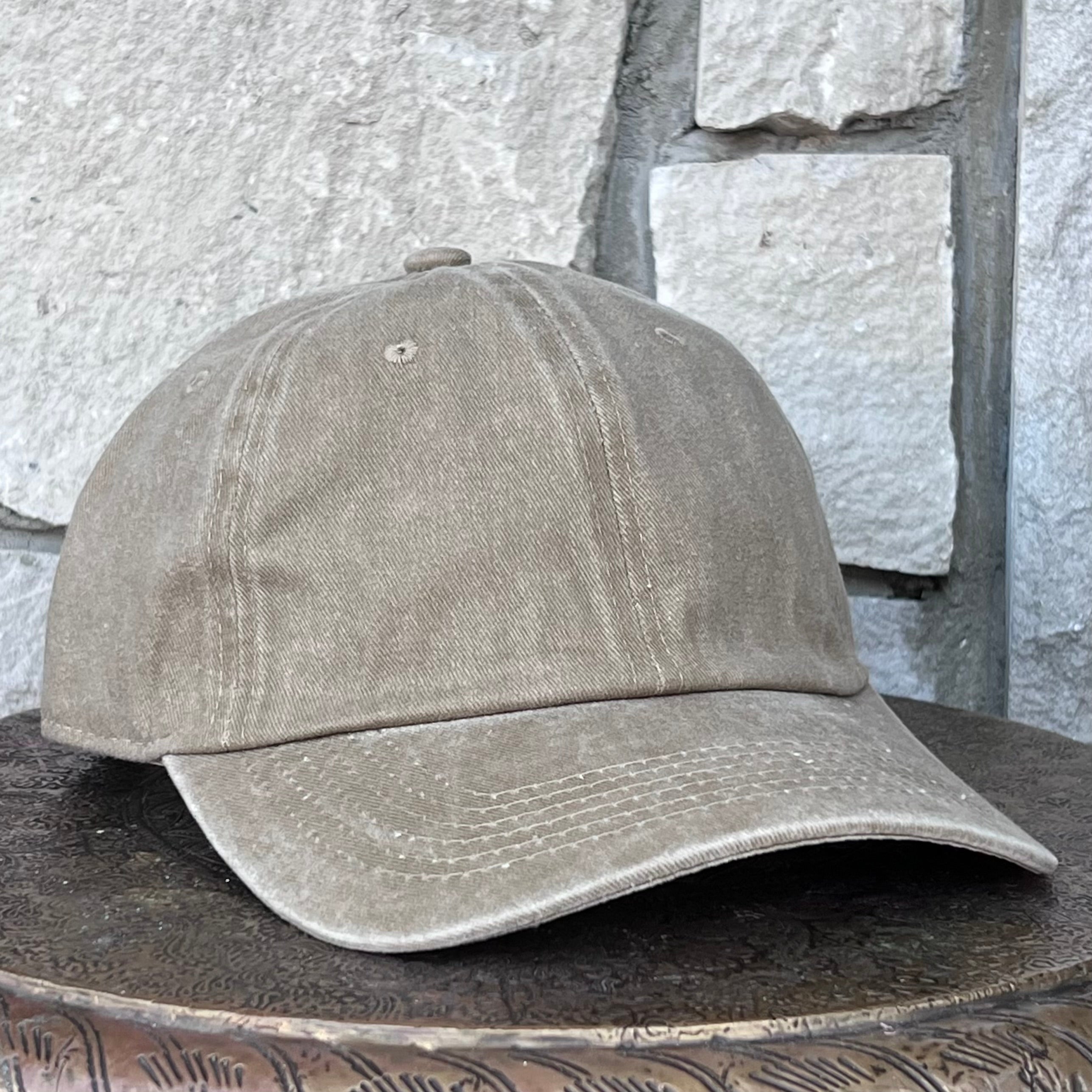 KHAKI GARMENT-DYED COTTON BASEBALL cap