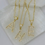 GOLD INITIAL CRYSTAL BAGUETTE II necklace