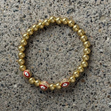 RED THREE EVIL EYE BEADED bracelet