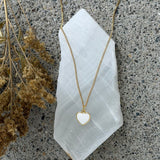 WHITE ENAMEL HEART SUPER MINI necklace