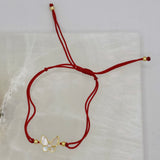 GOLD BUTTERFLY MOTHER OF PEARL RED STRING bracelet