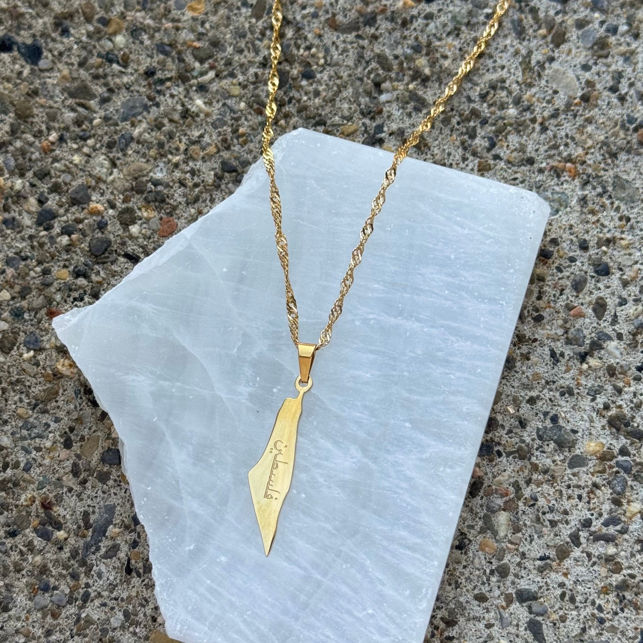 GOLD PALESTINE COUNTRY MAP MINI necklace