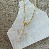 GOLD CRYSTAL ORTHODOX CROSS necklace