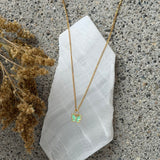LIME GREEN ENAMEL BUTTERFLY SUPER MINI II necklace