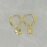 BUTTERFLY HUGGIE HOOP earrings