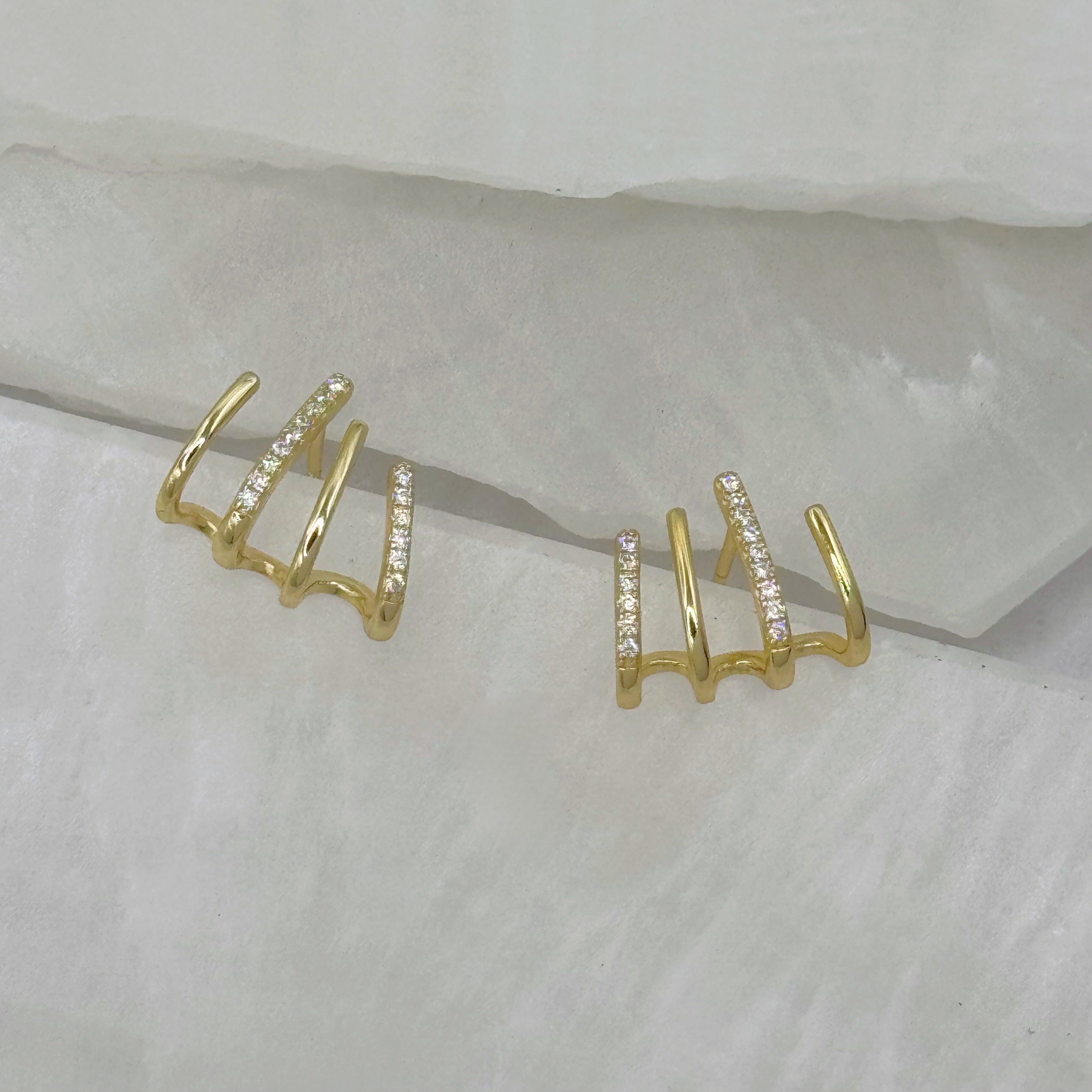 GOLD CRYSTAL CAGED earrings