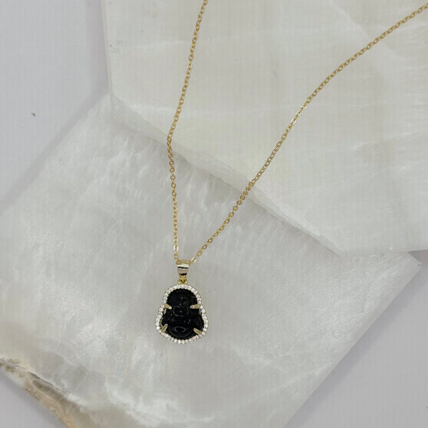 BLACK JADE BUDDHA SUPER MINI necklace