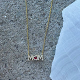 GOLD CRYSTAL MOM PINK SAPPHIRE necklace