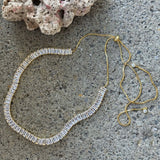 GOLD CRYSTAL BAGUETTE CHOKER necklace