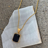 GOLD BLACK ONYX JEWEL necklace