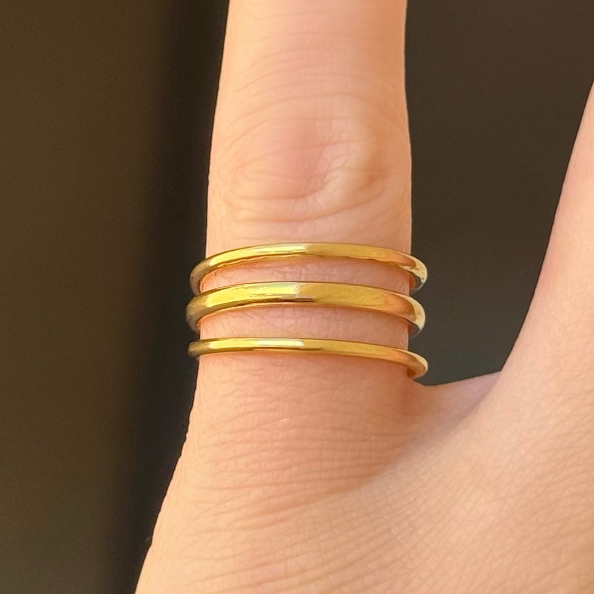 GOLD TRI BAND STEEL ring