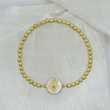 HAMSA FRESHWATER PEARL BEADED bracelet