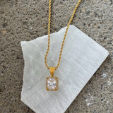 GOLD CRYSTAL JEWEL MINI necklace