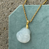 BUDDHA WHITE JADE necklace