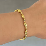 GOLD OVAL RIDGES BEADED bracelet