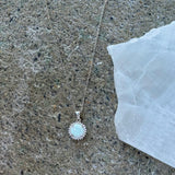 SILVER FIRE OPAL CRYSTAL STUD necklace