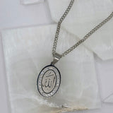 SILVER ALLAH OVAL necklace