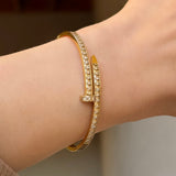GOLD CRYSTAL NAIL II bangle