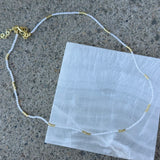 DIAMOND CUT CLEAR QUARTZ MICRO BEADED necklace