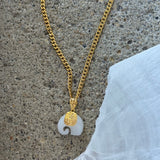ELEPHANT HEAD WHITE JADE necklace