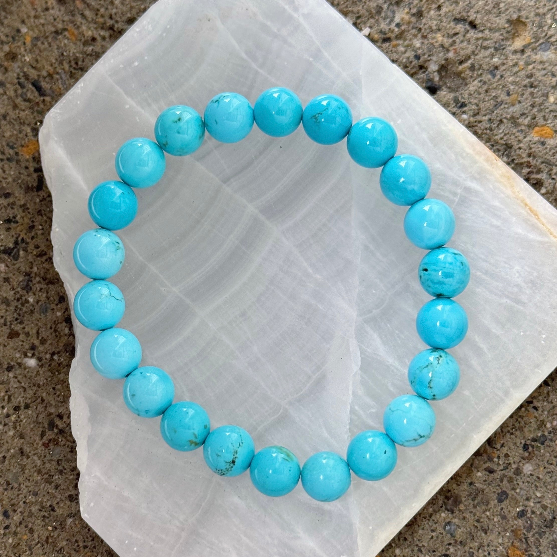 8MM TURQOISE BEADED bracelet