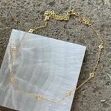 GOLD SQUARE CRYSTAL STUDED necklace
