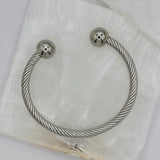 SILVER THIN TWISTED BALL bracelet
