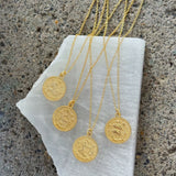 GOLD ZODIAC MEDALLION MINI necklace