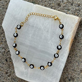 GOLD BLACK EVIL EYE STEEL bracelet