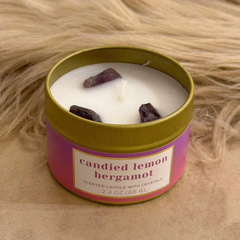 CANDIED LEMON BERGAMOT SCENTED CRYSTAL candle