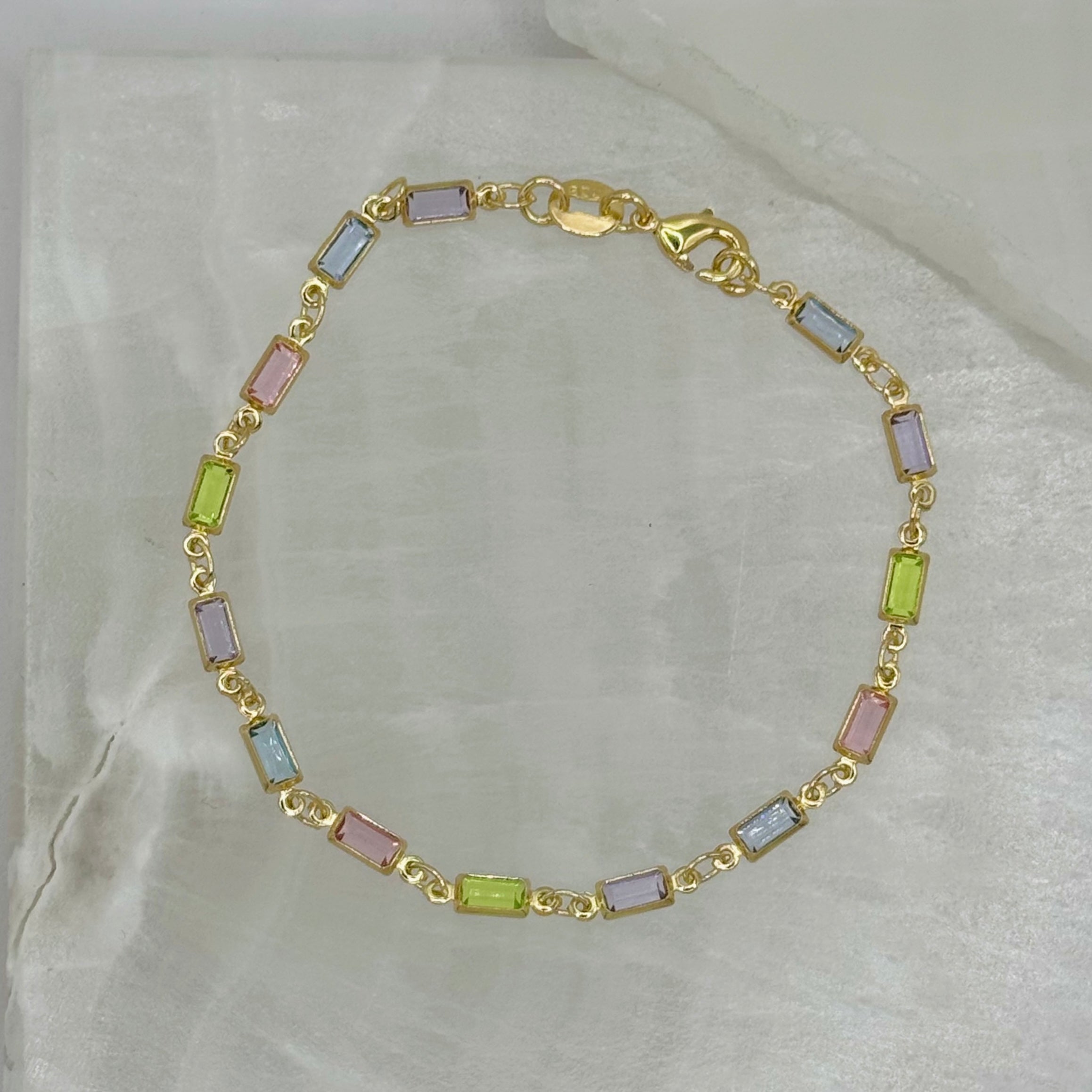 GOLD PASTEL BAGUETTE JEWEL bracelet