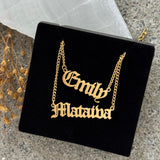 CUSTOM OLD ENGLISH NAMEPLATE necklace