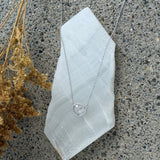 SILVER CRYSTAL HALO ROUNDED TRIANGLE necklace