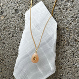CRYSTAL CITRINE ORANGE AVENTURINE TEARDROP MINI necklace