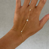GOLD CRYSTAL FLOWER hand chain