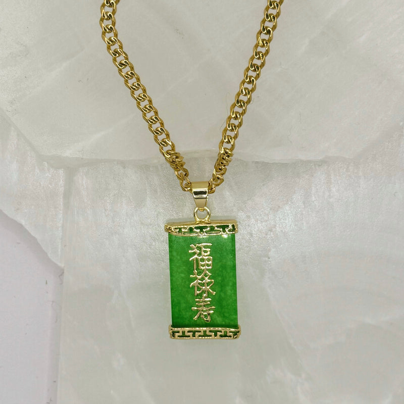 BLESSING GREEN JADE necklace