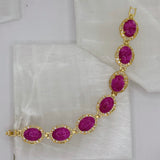 CHUNKY OVAL FUCHSIA JADE bracelet